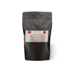 Cameroon Boyo in a black coffee pouch with product label