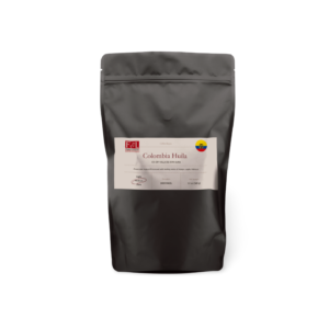 Colombia Huila in a black coffee pouch