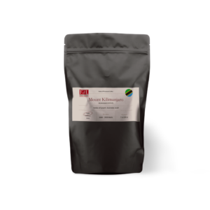 Mount Kilimanjaro in a black coffee pouch